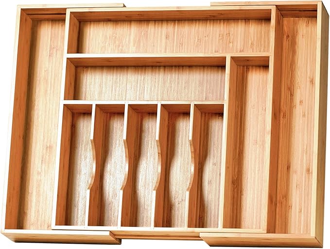 Umilife Extra Large Expandable Kitchen Siverware Utensils Drawer Organizer by Umilife