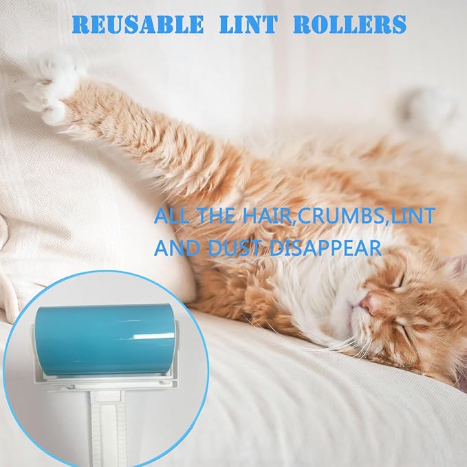 Reusable Portable Lint Roller 2 Pack, Washable Sticky Lint Roller Travel Pet - Image 6