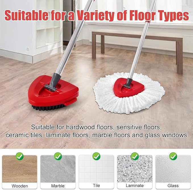 Spin Mop Heads Replacements for O Ceda EasyWring 1-Tank System, 4-Section - Image 8