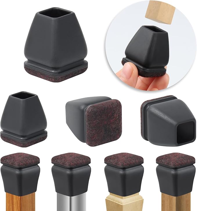 Ezprotekt 24 Pcs Small Square Silicone Chair Leg Floor Protectors by VisittheEzprotekt