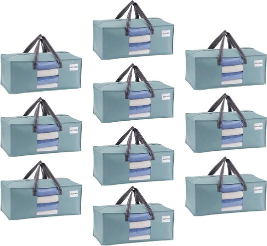 VENO 10 Pack Moving Bags for College, Heavy-Duty Storage Totes, Moving Boxes by Veno