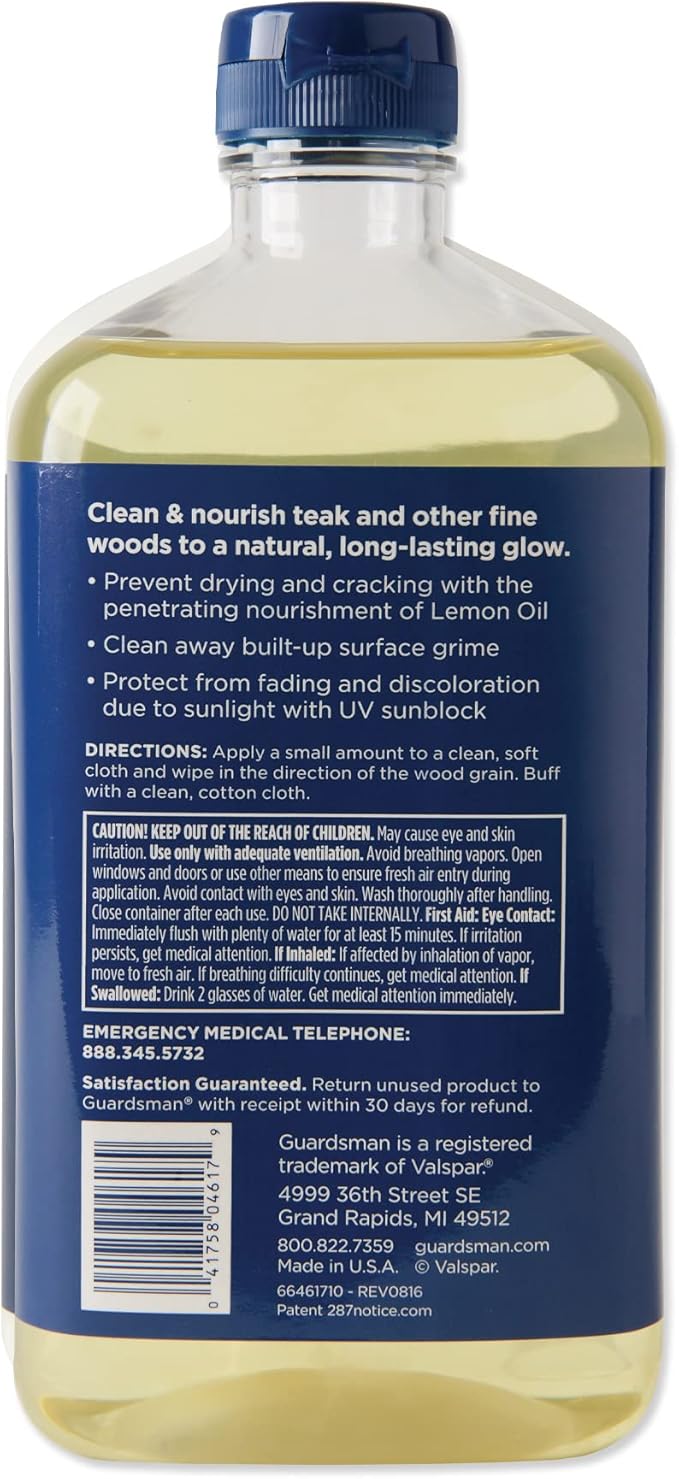 Guardsman Revitalizing Lemon Oil | Teak Oil Protects and Cleans Outdoor and - Image 2
