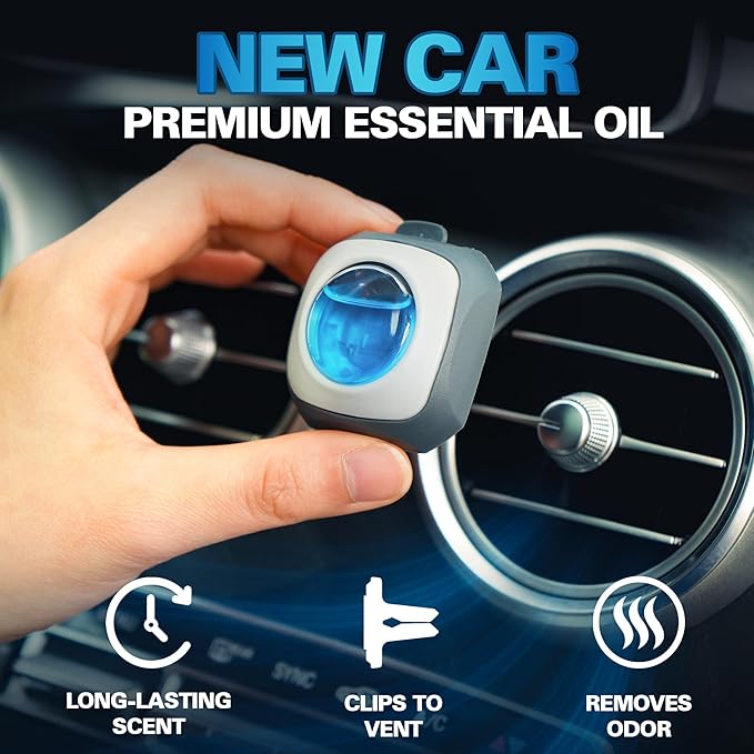 Air Jungles New Car Scent Car Air Freshener Clip, 6 Vent Clips, 4ml Each - Image 2
