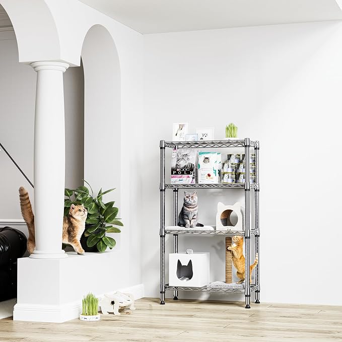 1000 lbs 4 Tier Shelf Metal Storage Shelves Wire Rack Closet Organizers - Image 4