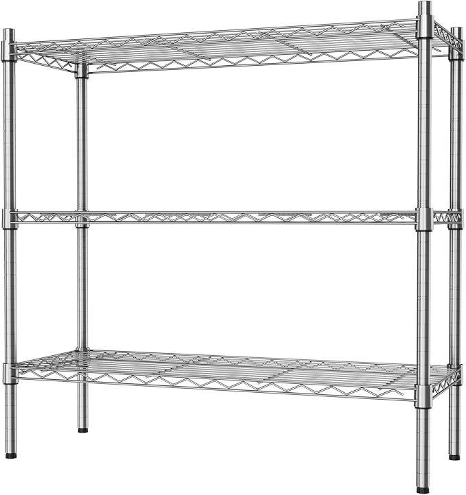 Auslar 3-Shelf Storage Wire Shelves Heavy Duty 3 Tiers Standing Shelving Units by Auslar