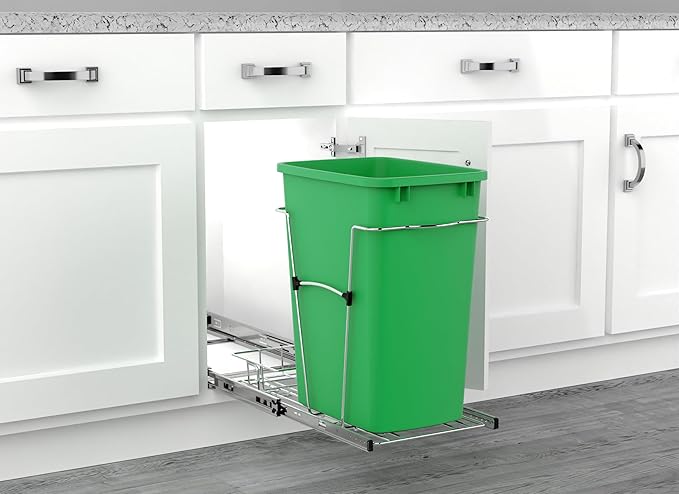 Rev-A-Shelf Pullout Trash Can for Kitchen Cabinets 35 Qt Garbage Waste - Image 9