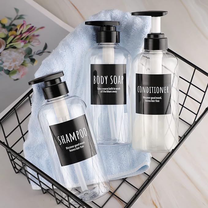 Segbeauty 3pcs Refillable Shower Bottles, 500ml Each - Image 4