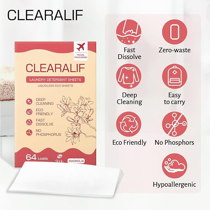 CLEARALIF Laundry Detergent Sheets, 64 Load - Image 3