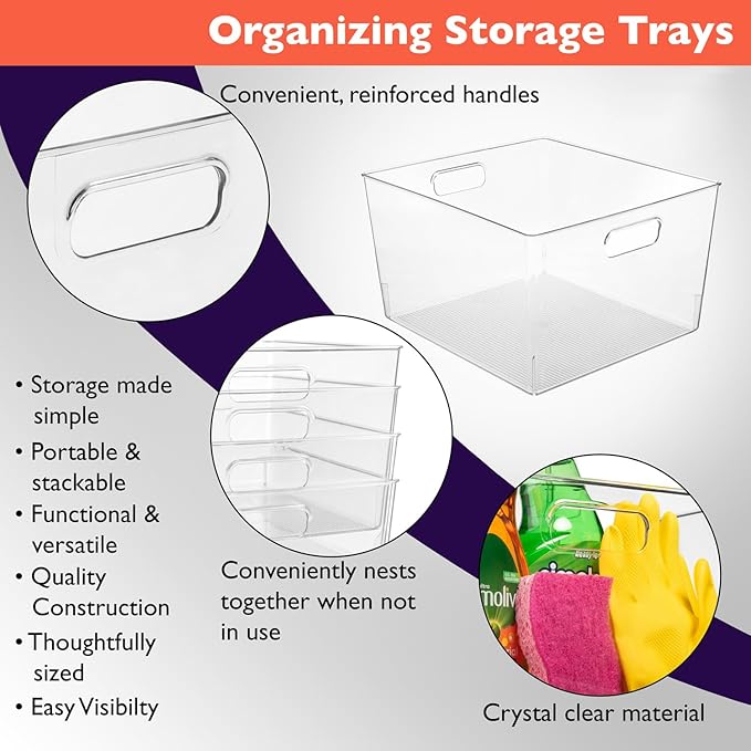 ClearSpace Clear Plastic Storage Bins – XL 8 Pack Perfect Kitchen or Pantry - Image 4