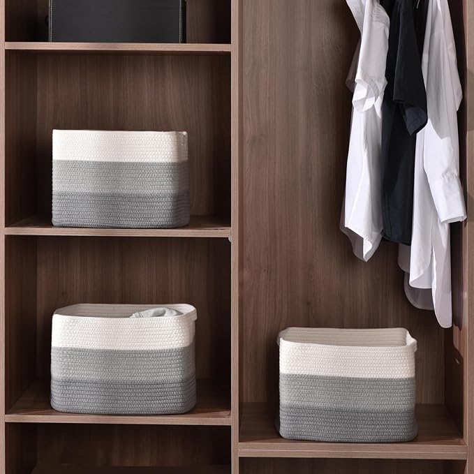 Storage Baskets for Organizing Shelves, Woven Cotton Rope Baskets for Storage - Image 2