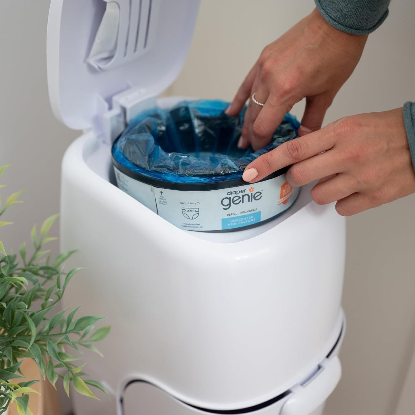 Diaper Genie Bags Refills 240 Count (Pack of 1) with Max Odor Lock | Holds Up to 240 Newborn Diapers | Fits Diaper Genie Complete | Unscented diaper pail refill bags with Max Odor Lock Technology help lock in odors and holds up to 240 newborn diapers.