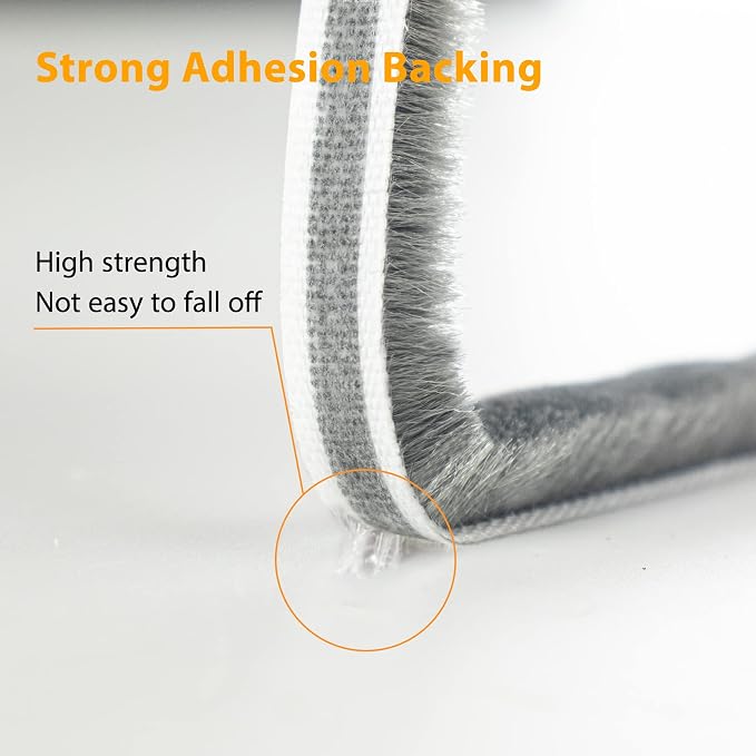 16.5FT Brush Weather Stripping, Neat Pile Self Adhesive Seal Strip - Image 4