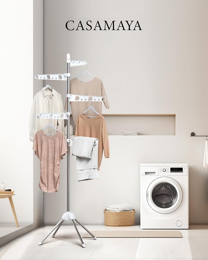Clothes Drying Rack Foldable, 70.9 inch Tripod Drying Rack - Image 2