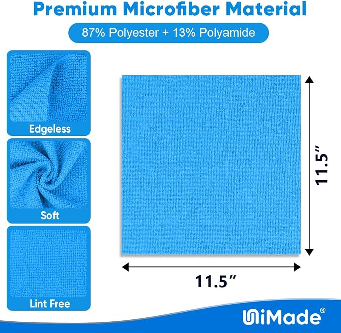 Shop Towels Rags, 50 Pack Reusable Shop Rags Bulk Microfiber Cleaning Cloth - Image 2