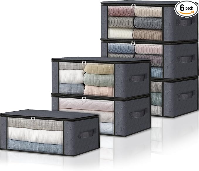 HomeHacks 6-Pack Clothes Organizer Storage Bags Foldable Storage Box by HomeHacks