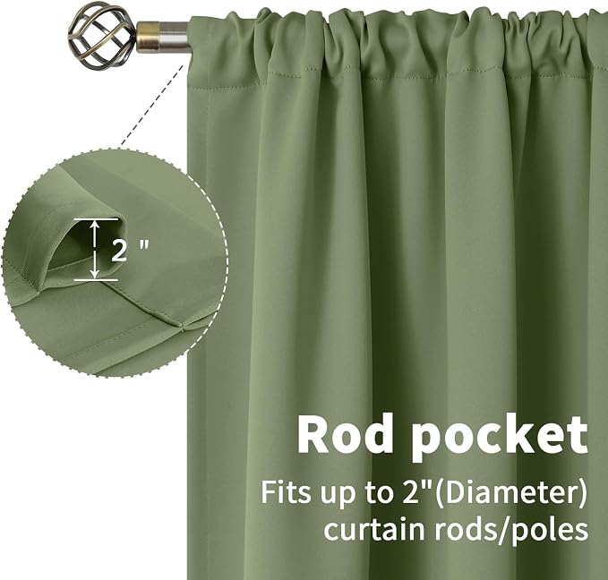 BGment Short Blackout Curtains 40 Inches Length - Image 5