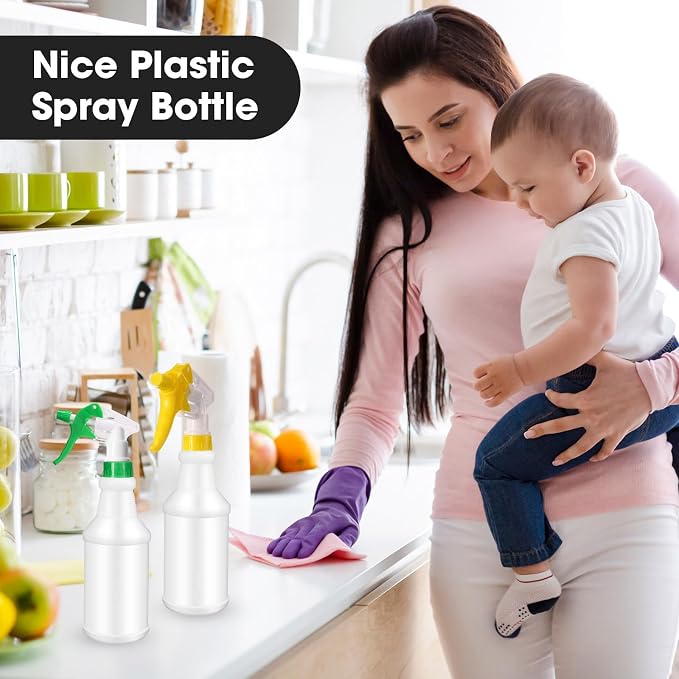 Eccliy 12 Pcs 16 Oz Plastic Spray Bottle, Adjustable Empty Reusable Sprayer - Image 6