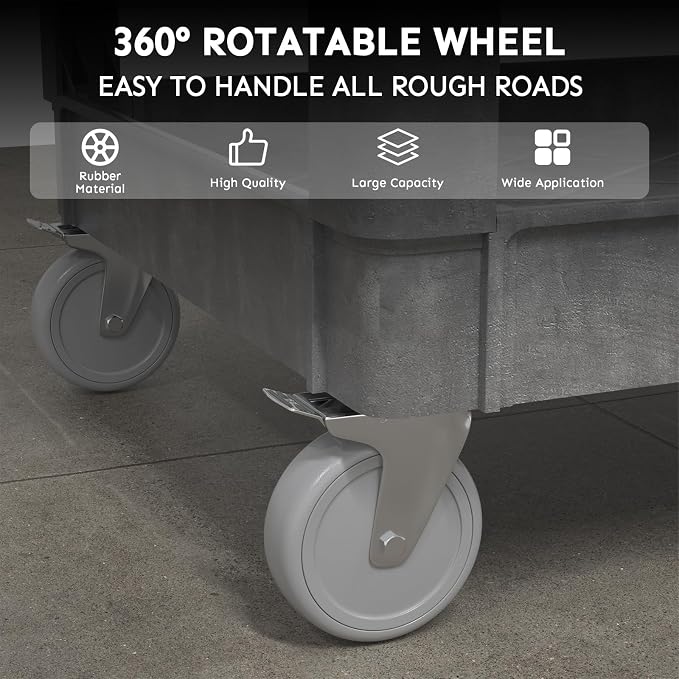 Utility Cart on Wheels, 1000 lbs Capacity Rolling Service Cart, 45 x 25 Inch - Image 4