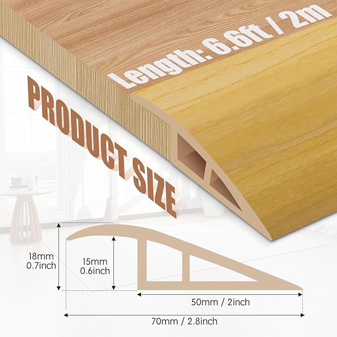 Floor Transition Strip Door Threshold 79" Floor Transition Reducer Trim on The - Image 2