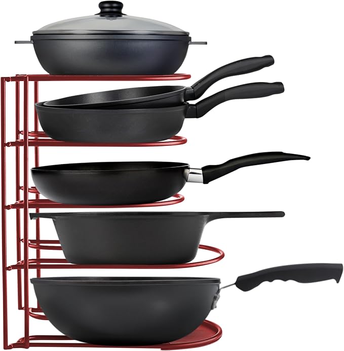 Heavy-Duty Pots and Pans Organizer | 5-Tier Cookware & Lid Storage Rack | by Extreme+Matters