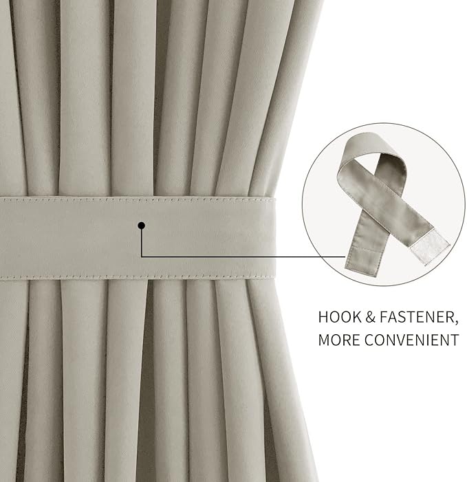 DWCN French Door Curtains – Rod Pocket Thermal Blackout Curtain - Image 2