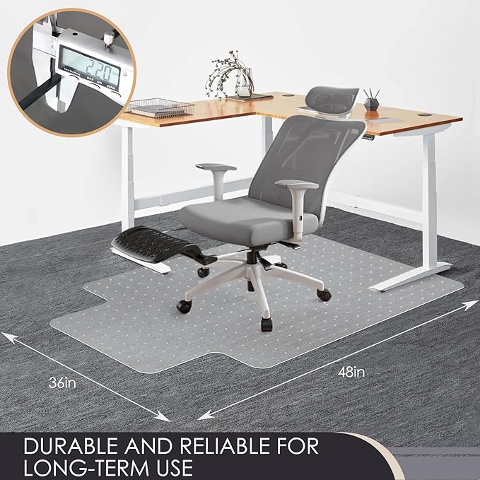 Kuyal Office Chair Mat for Carpet, 36x48 Clear Heavy Duty Computer Chair Mat - Image 7