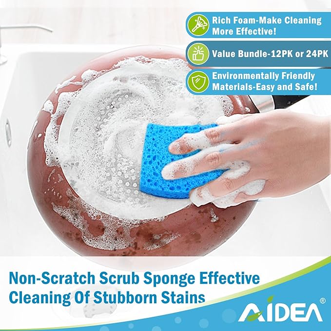 AIDEA Sponges Kitchen, Non Scratch Scrub Sponge, Sponges - Image 5