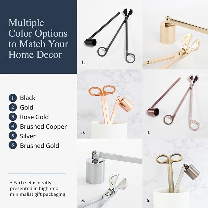 Candle Wick Trimmer and Candle Snuffer Accessory Set – Pick Your Color - Image 7