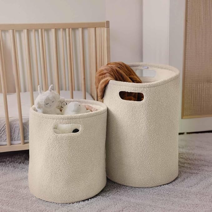 PUTSKA Basket – Round Storage for Clothes – Soft Baby Girl Basket for Nursery - Image 4