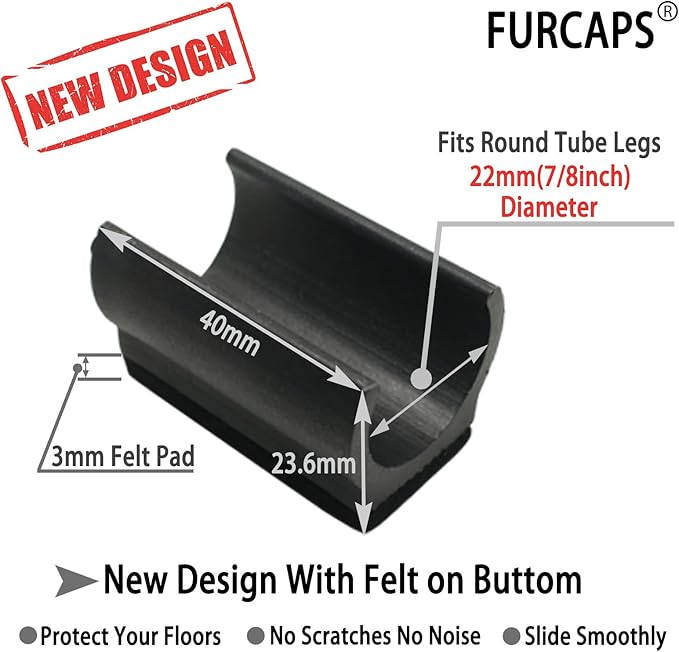 Rectangle U Shaped Chair Leg Tips Cap - Image 3