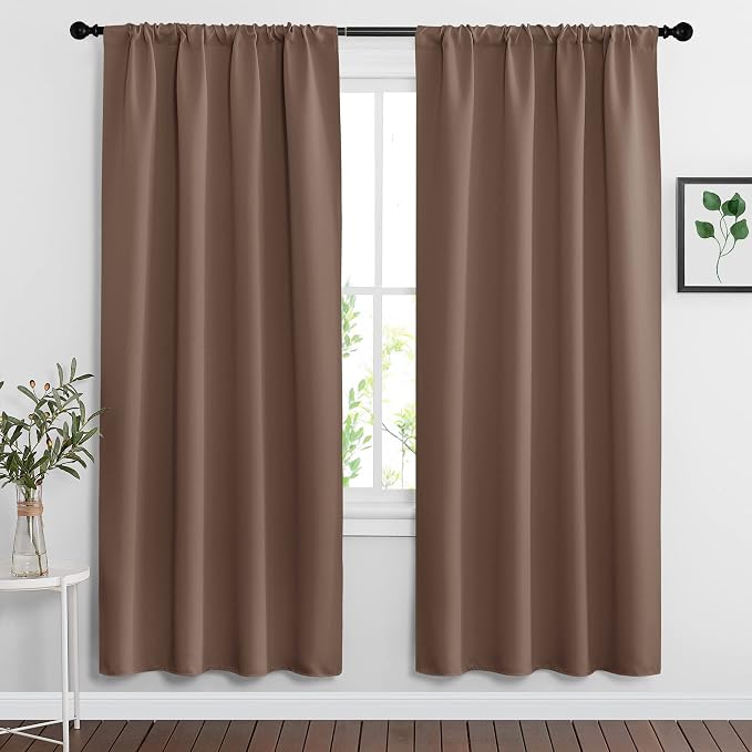 RYB HOME Curtains for Bedroom 72 inches Long, W 34 x L 72, 2 Panels by RYBHOME
