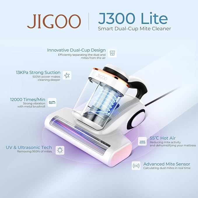 JIGOO J300 Lite Mattress Vacuum Cleaner，Bed Vacuum Cleaner - Image 2