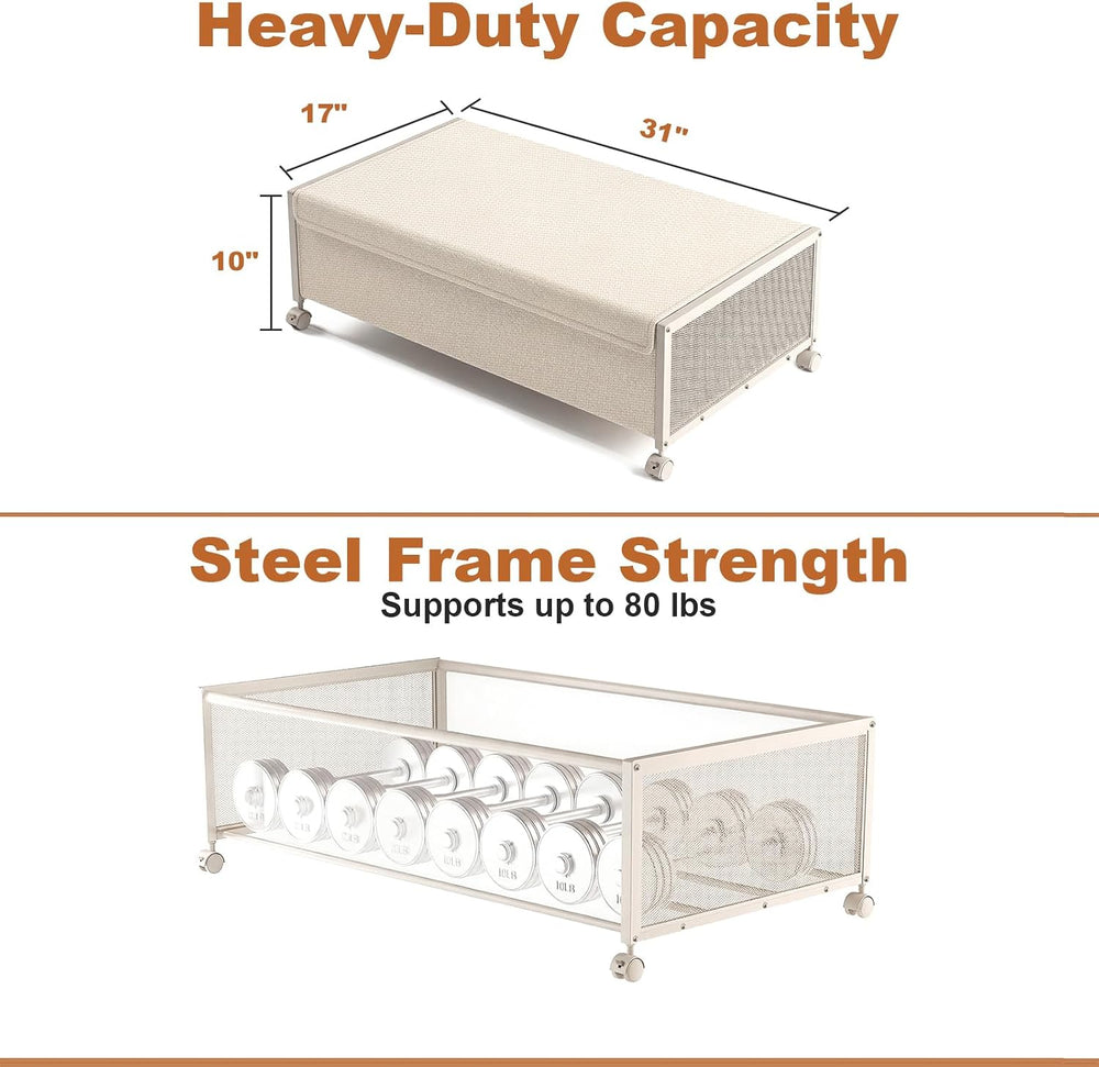 Fokyfok 2Pack Under Bed Storage Containers,10 inch Height,31 inch Long