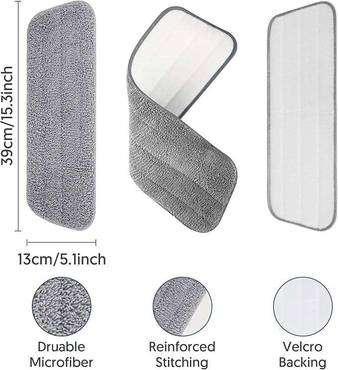 7 Count Reusable Mop Pads for Swiffer PowerMop -MEXERRIS Microfiber Wet Mops - Image 3