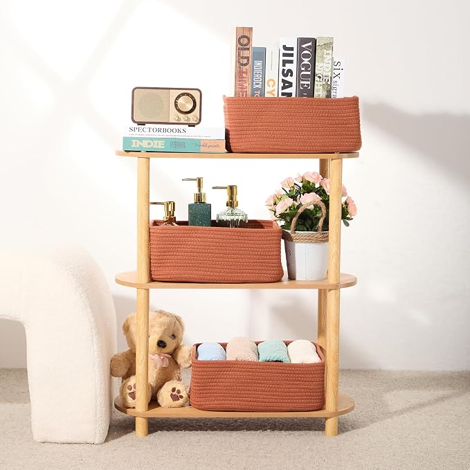 Small Storage Baskets for Organizing | Closet Organizer Bins | Shelf Toy Basket - Image 6