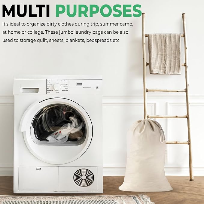 Large Cotton Laundry Bags 24x36 Inch - Image 4