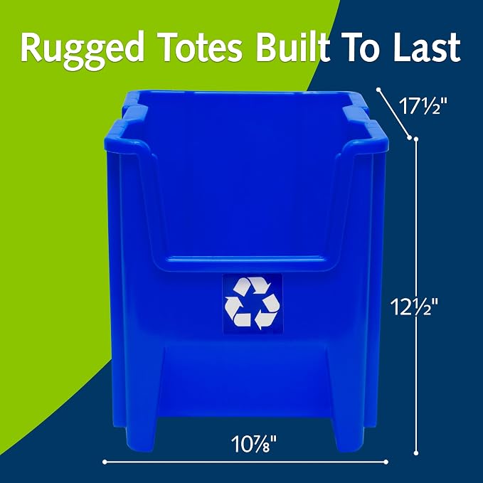 Commercial Industrial Heavy Duty Stackable Open-Front Recycling Bin Box - Image 4