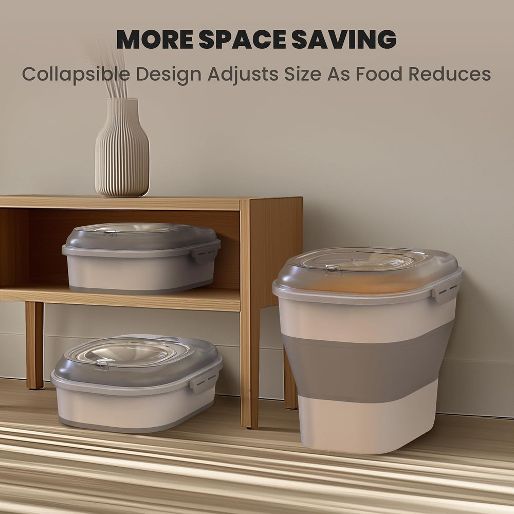 32-35 Lbs Dog Food Storage Container Wheels,Collapsible Dog Food Container