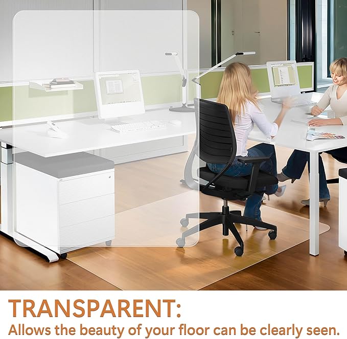 Office Chair Mat for Hardwood Floor- 44" x 58" Clear Desk Computer Chair Mat - Image 5