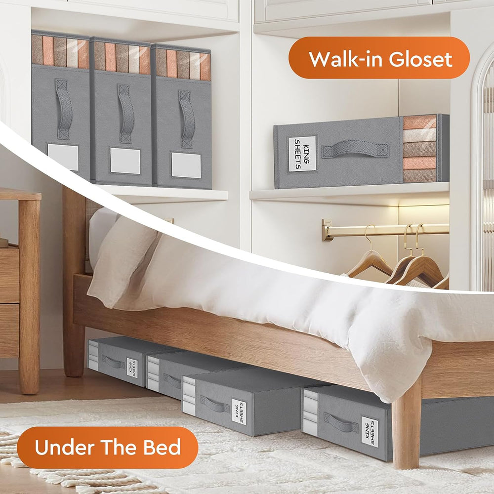 StorageTastic Bed Sheet Closet Organizers and Storage Under Bed Storage