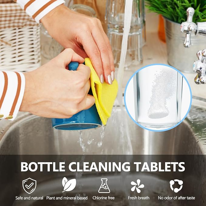 USKICH 48 Pack Water Bottle Cleaning Tablets, Water Bottle Cleaner Great - Image 7