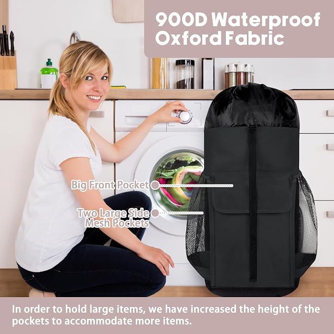 Laundry Backpack Bag, 132L Extra Large Heavy Duty Laundry Backpack - Image 5