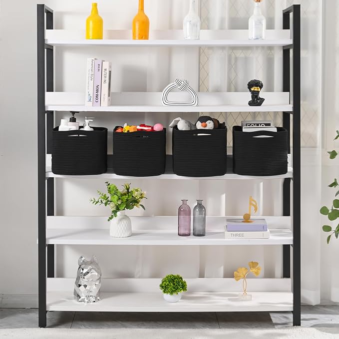 Storage Baskets for Organizing & Shelves, Woven Cotton Rope Organization Bins - Image 2