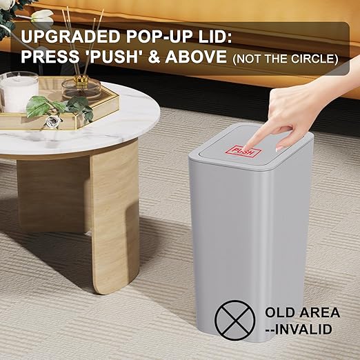 N. NETDOT 3 Pack 10 Liter / 2.6 Gallon Bathroom Trash Can, Small Trash Can - Image 3