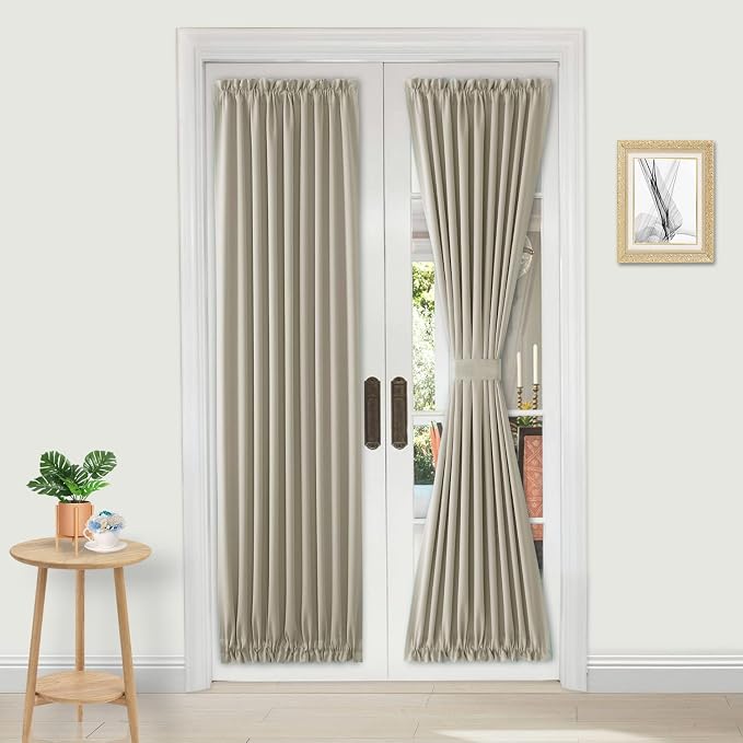 DWCN French Door Curtains – Rod Pocket Thermal Blackout Curtain by DWCN