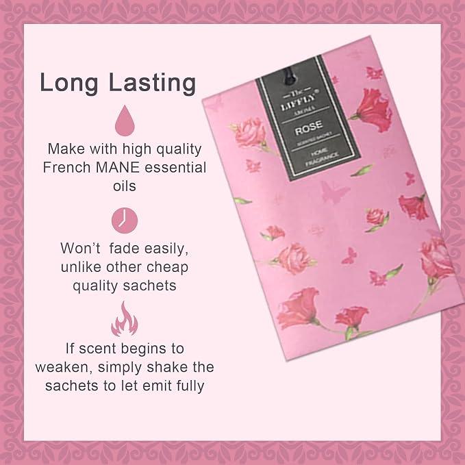 14 Packs Rose Scented Sachets for Drawers and Closets - Image 2