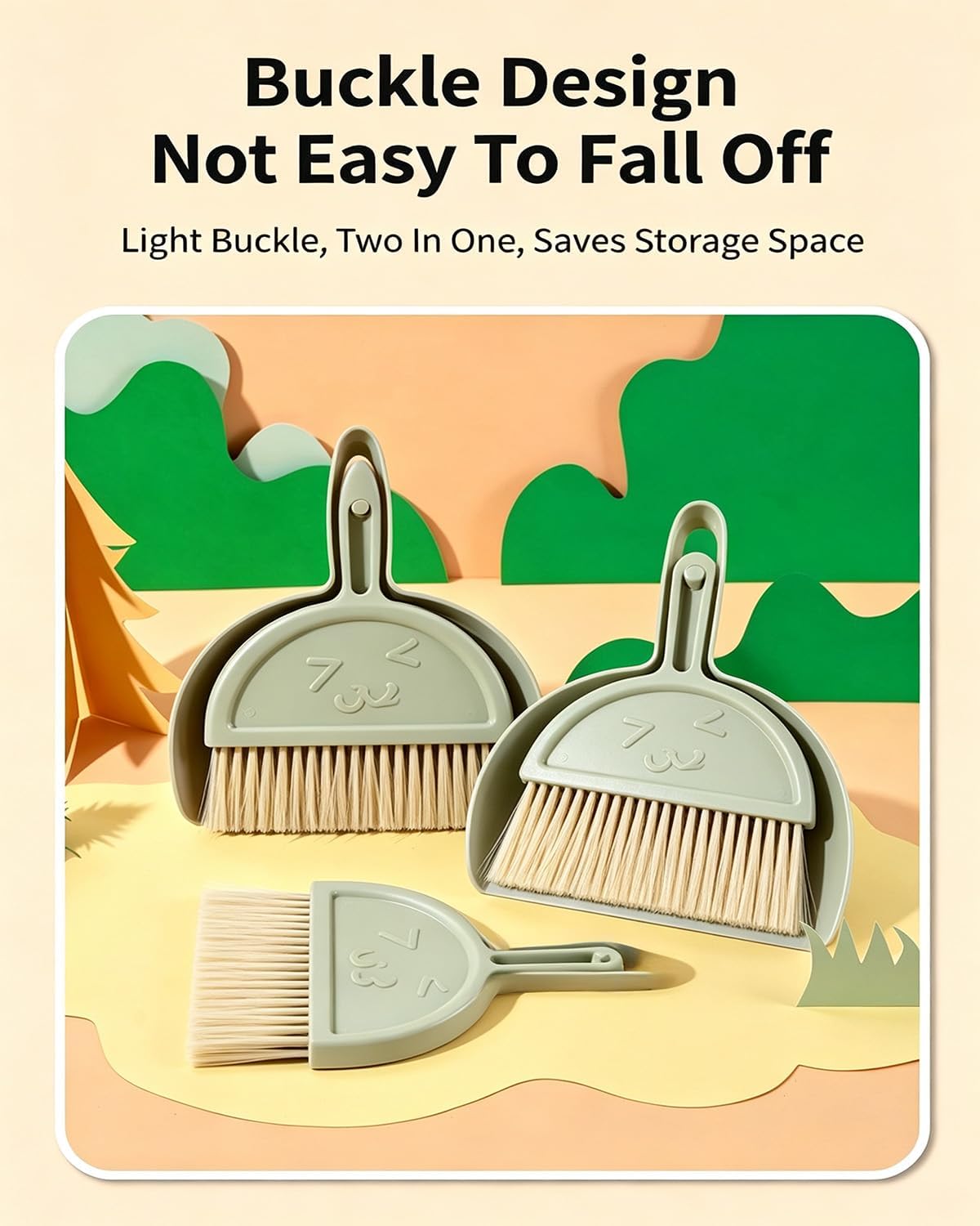 Mini Desktop Broom and Dustpan Set, Portable Table Cleaning Tool, Small Sweep Broom Combo for Desk, Home, School LCC2797-01