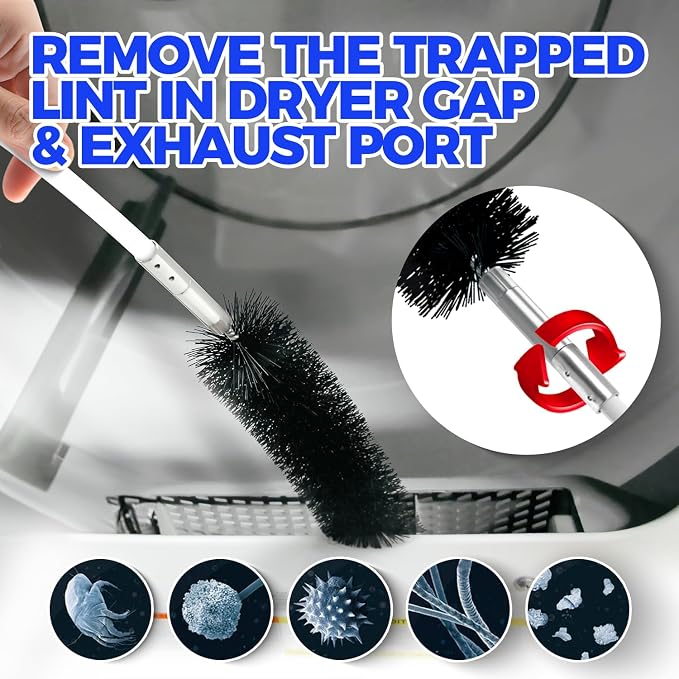 Holikme 16 Feet Dryer Vent Cleaner Kit, Lint Remover, Fireplace Chimney Brushes - Image 4
