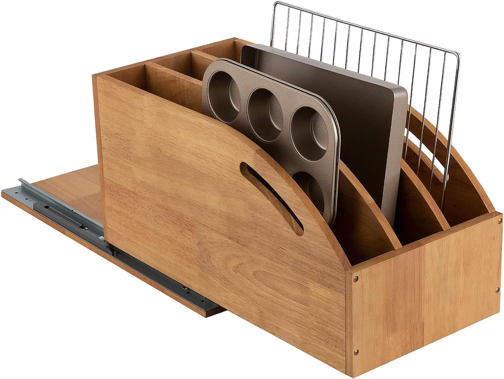 DINDON Pull Out Cabinet Organizer for Pans, Pot lid, Cookie Sheet, Cutting Bo...