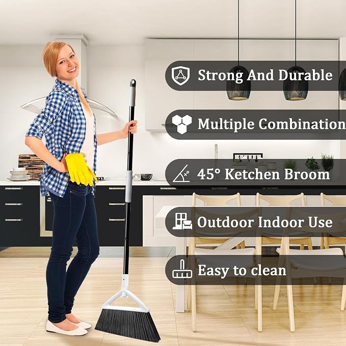 4 Pack Outdoor Indoor Broom, Brooms - Image 8